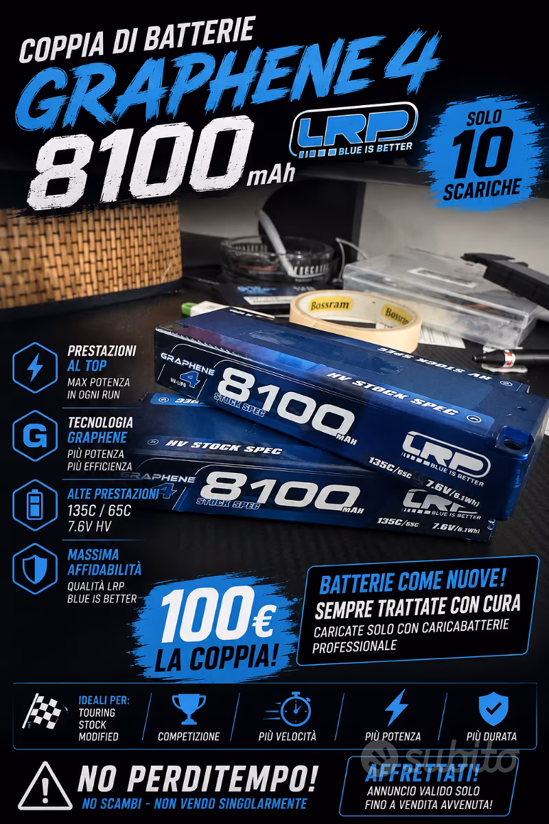 Coppia LRP Graphene 4 HV 8100 mAh – Come Nuove